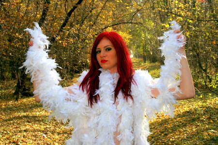 White red hair beauty