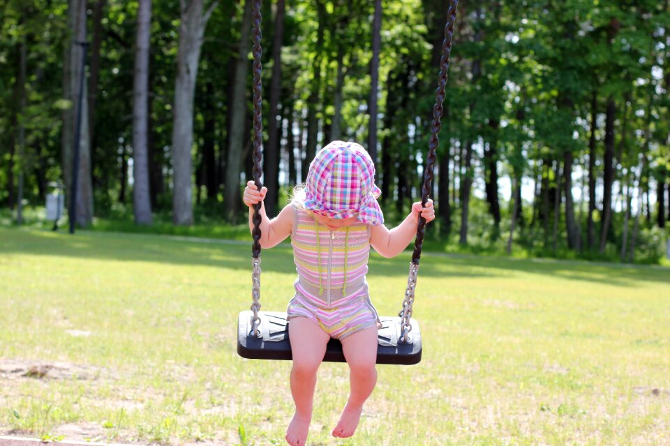 Sunny day summer swing photo