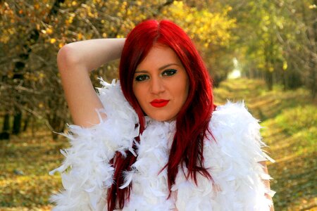 White red hair beauty