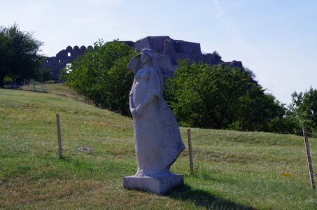 Slovakia castle the statue of photo