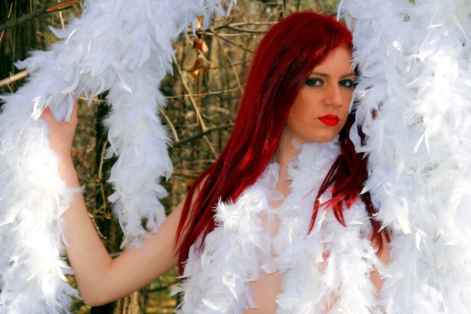White red hair beauty