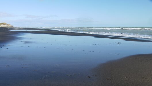 Sky blue sand photo