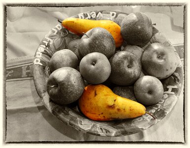 Apple healthy fruit plate photo