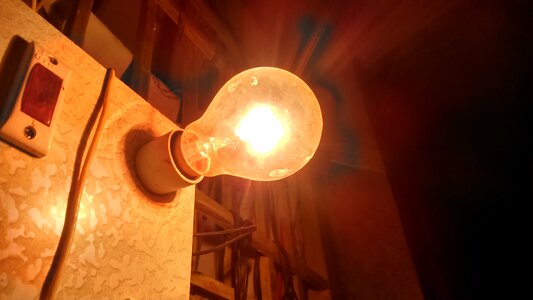 Light bulbs old glowing photo