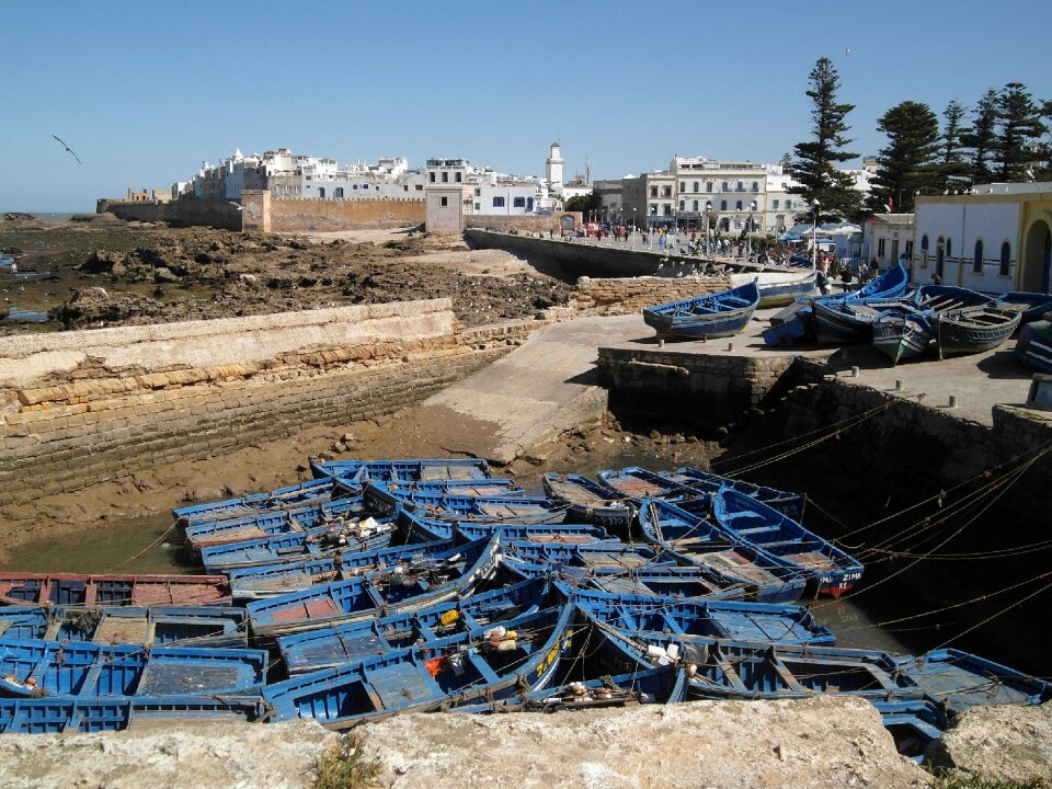Essaouira boats in the harbor coast