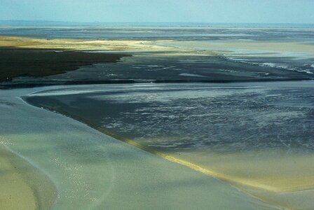 Normandy mont saint michel low tide