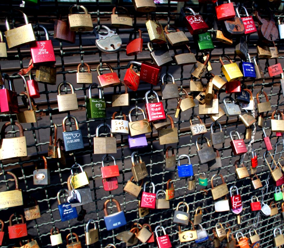 Couples railing padlock