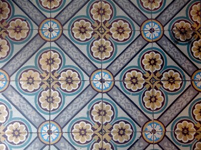 Pattern floor tiles stone floor