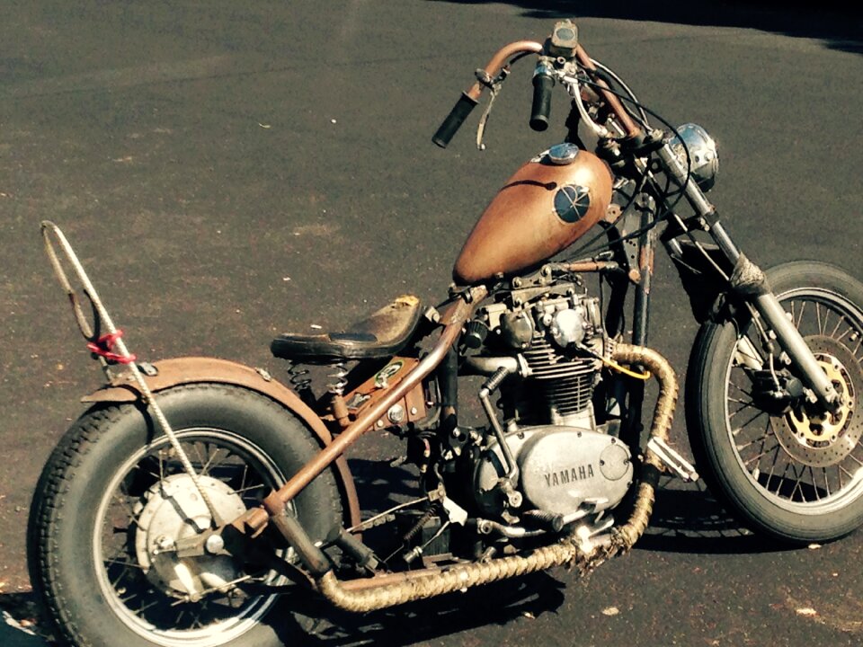 Copper old fashioned bike