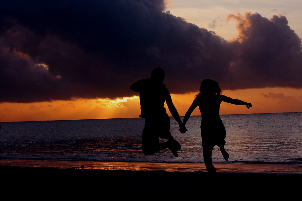 Seaside holiday couple