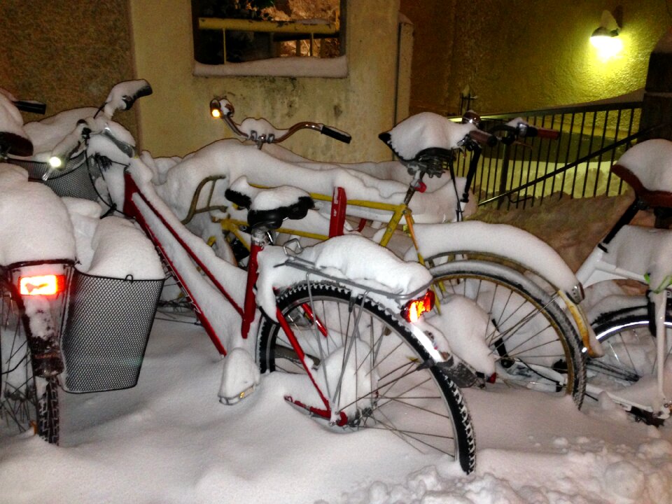 Winter bikes smudge in winter coat