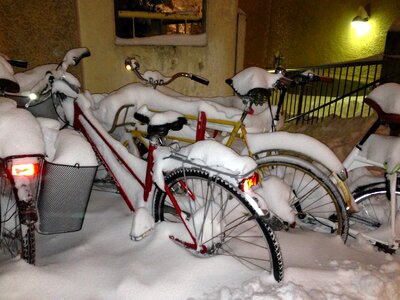 Winter bikes smudge in winter coat