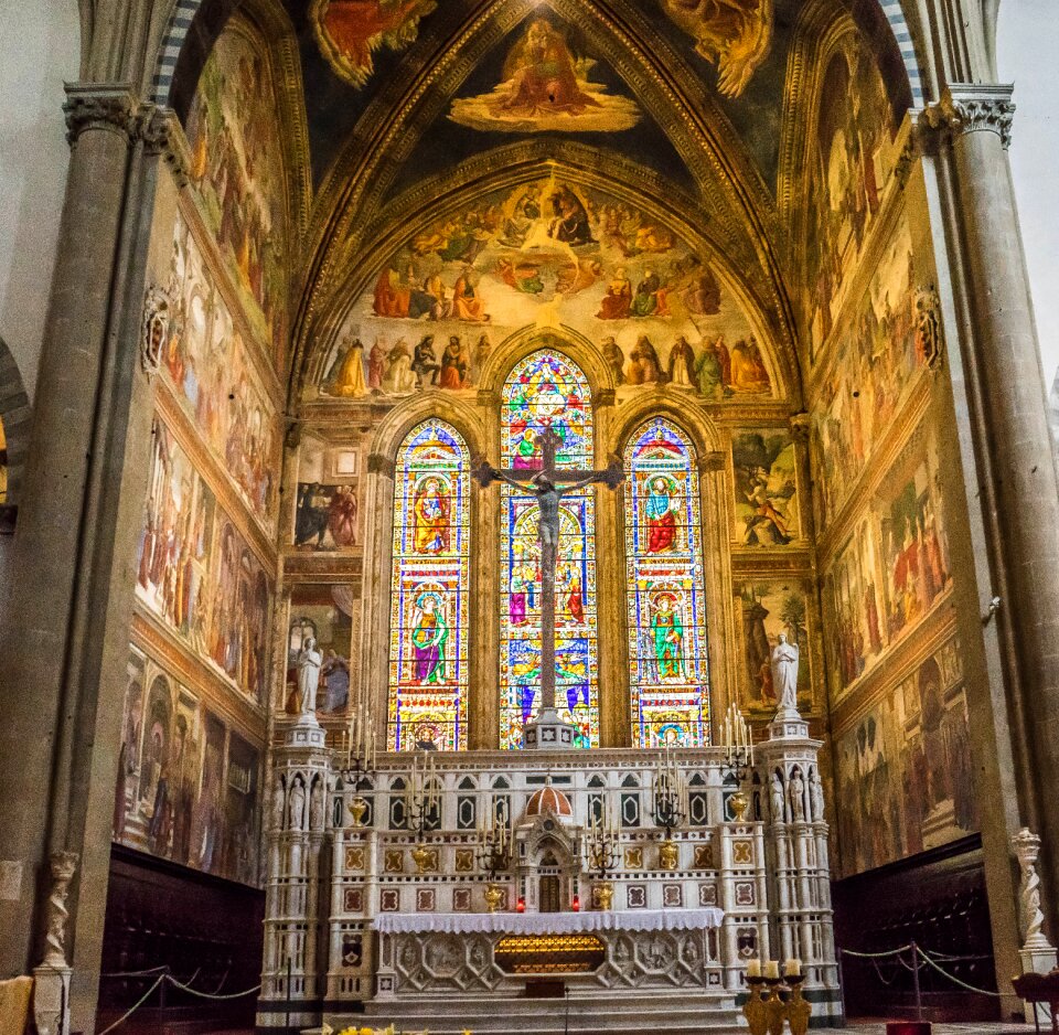 Stained glass paining fresco