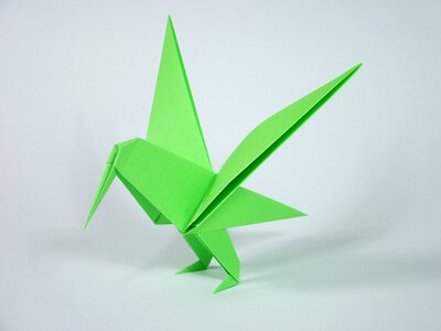 Origami folding bird photo