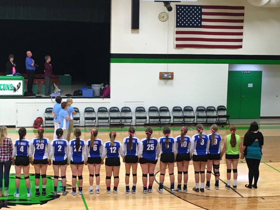 Volleyball team salute