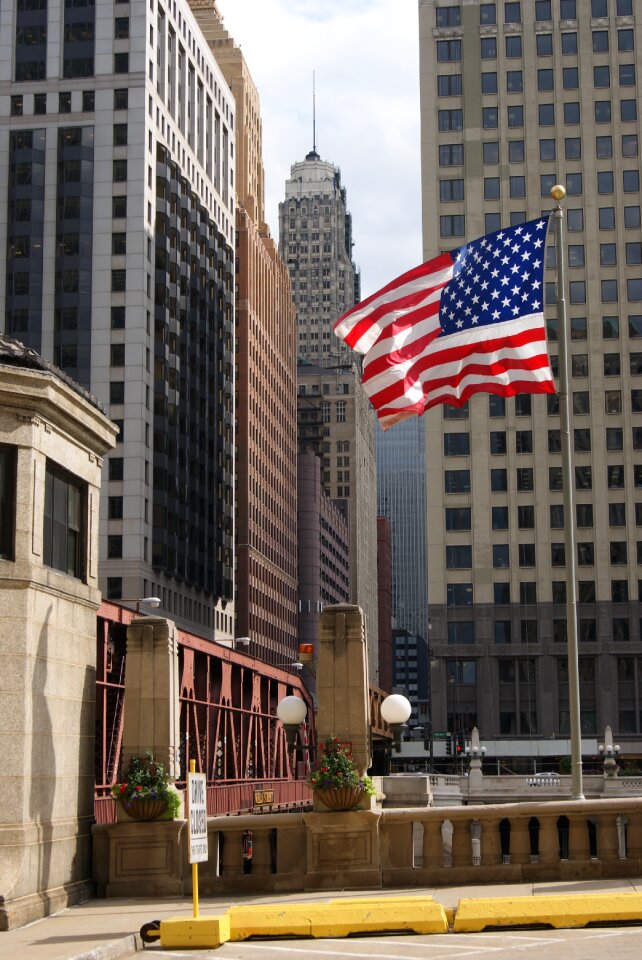 American flag skyscrapers midwest