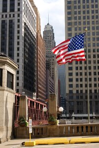 American flag skyscrapers midwest