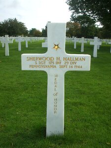 Normandy american cemetery soldier photo