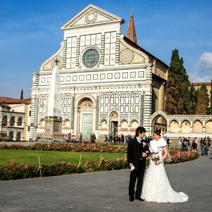 Wedding flowers garden church photo