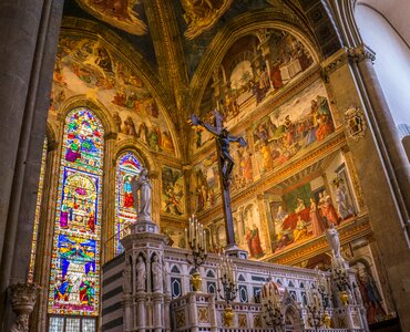 Stained glass paining fresco