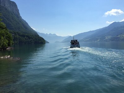 Lake mountains shipping photo