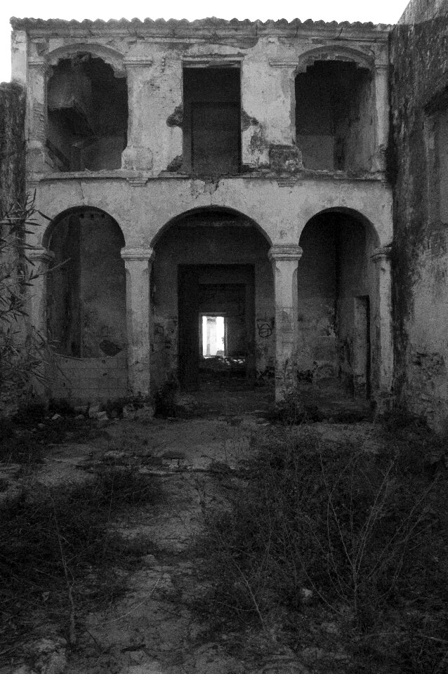Stone wall house abandoned ruins