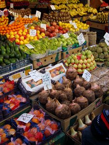 Market fruits vegetables