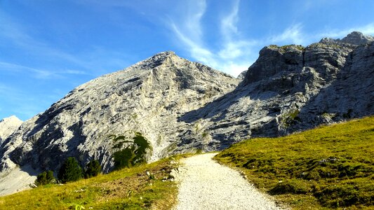Hiking high mountains alpine