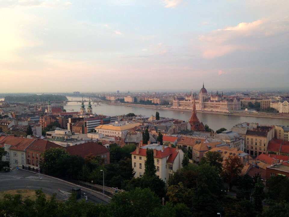 Evening cityscape danube