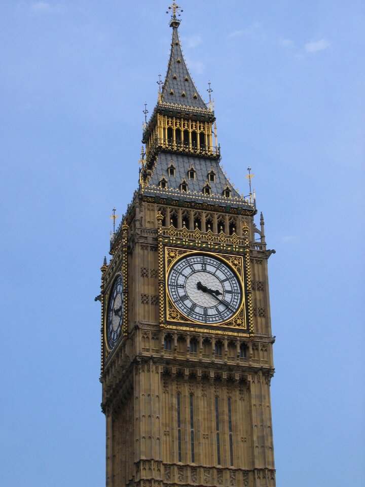 Clock tower blue clock photo