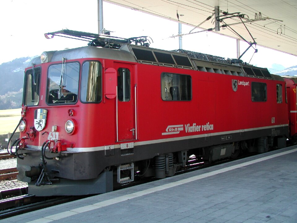 Public means of transport railway rhaetian railways