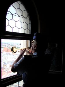 Bugle call playing trumpet