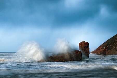 Sunset landscape edge of the sea photo