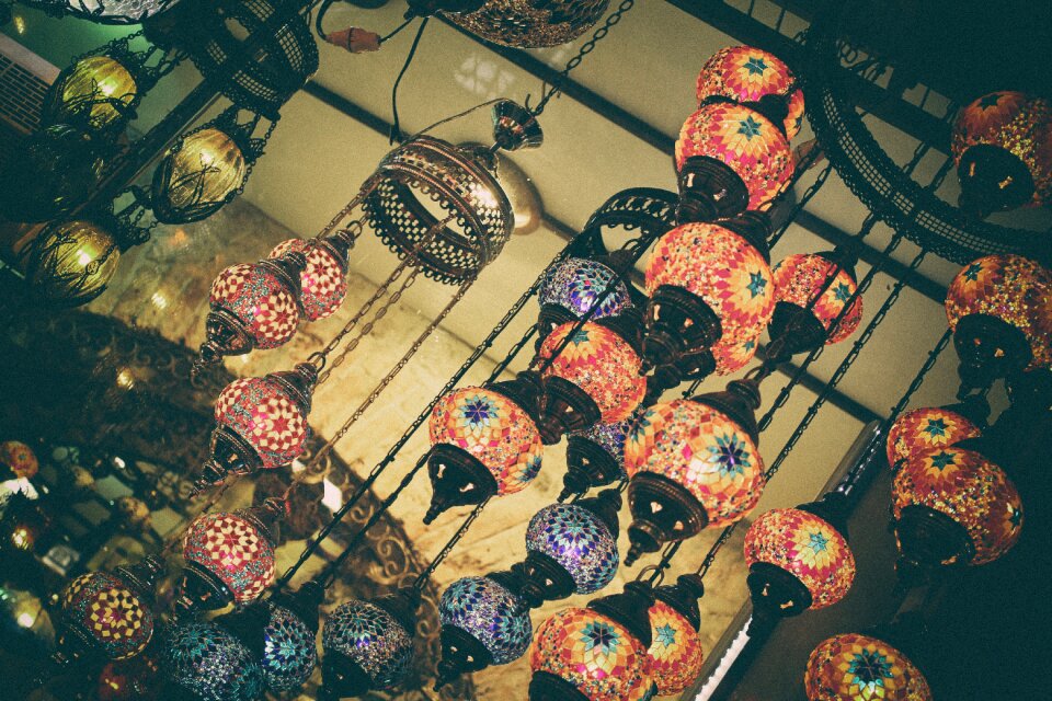 Old vintage lights background