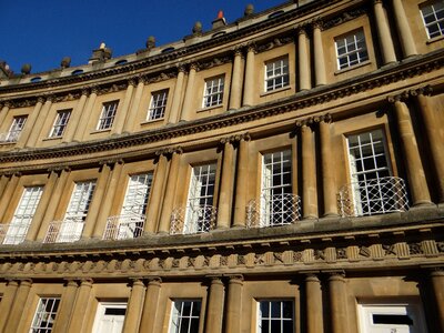 Facade terraced houses england photo