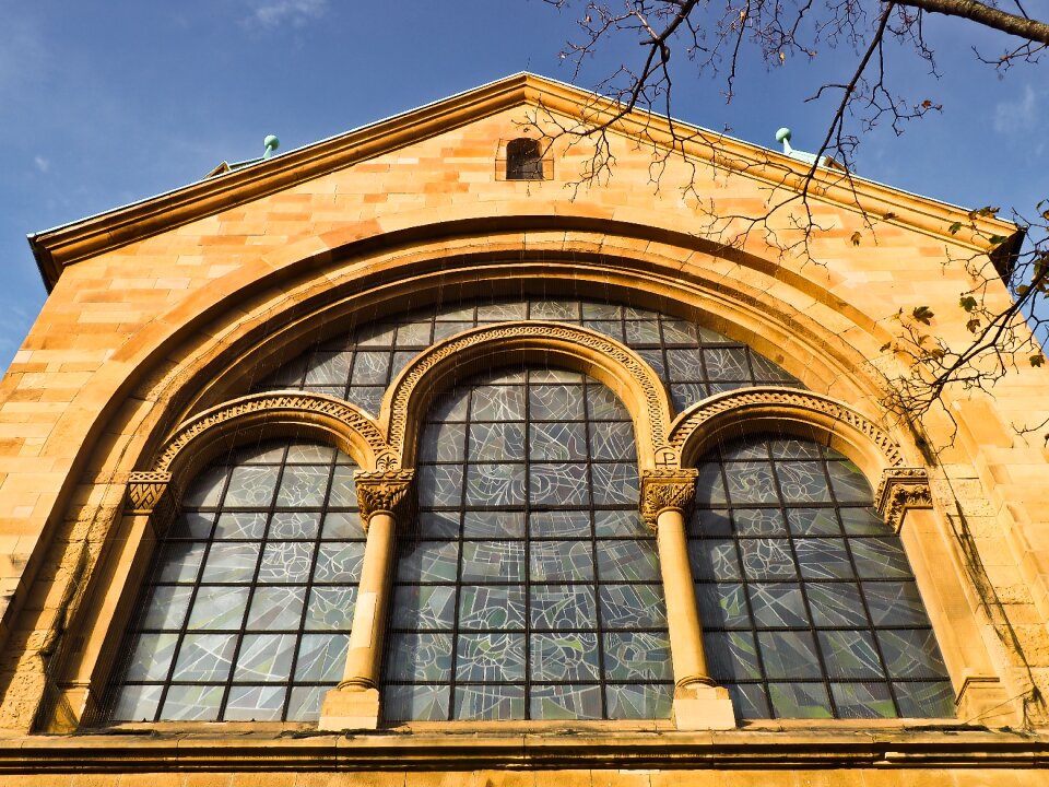 Architecture stained glass old window