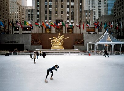Ice skating manhattan america photo