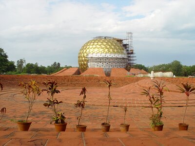 Pondichery ashram golden dome photo