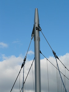 Steel construction construction suspension bridge