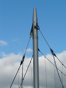 Steel construction construction suspension bridge photo