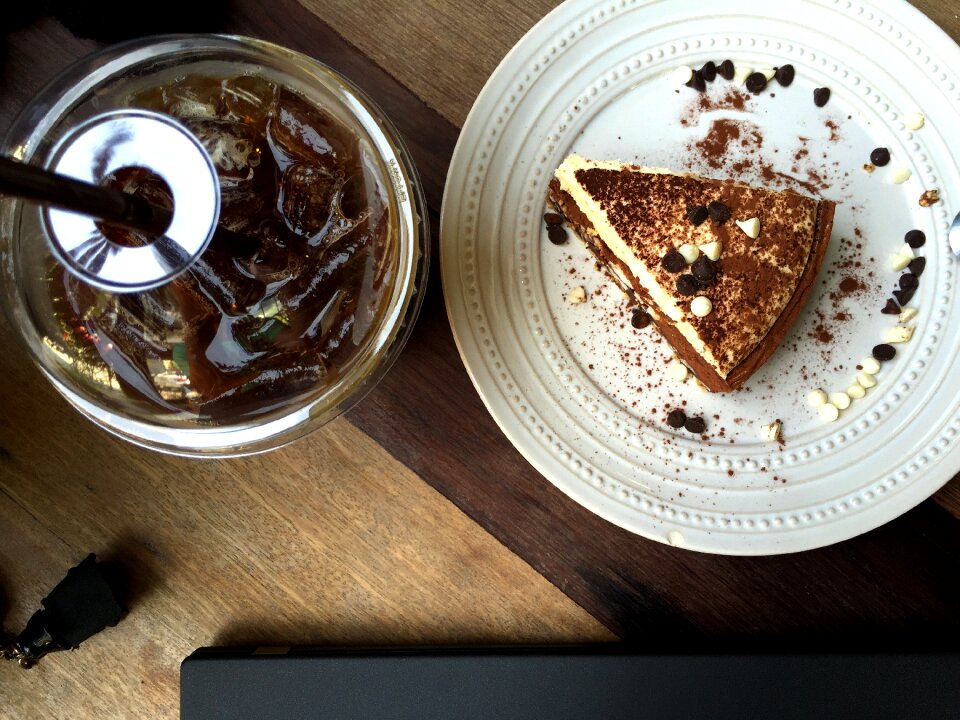 Cake coffee shop desk