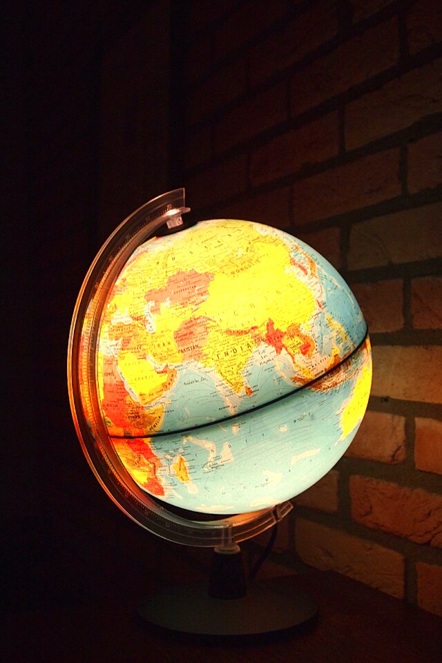 Earth continents lighting