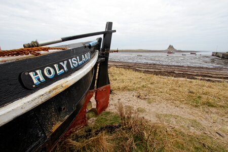 Holy island shore coastline