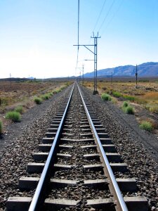 Railroad tracks journey perspective