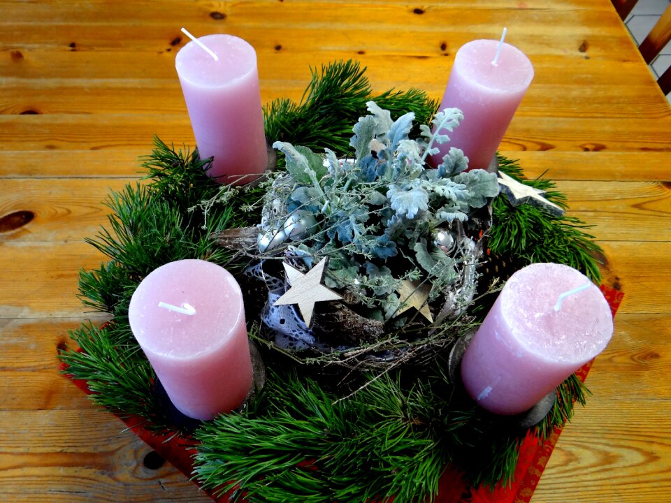 Pink candles lights christmas time