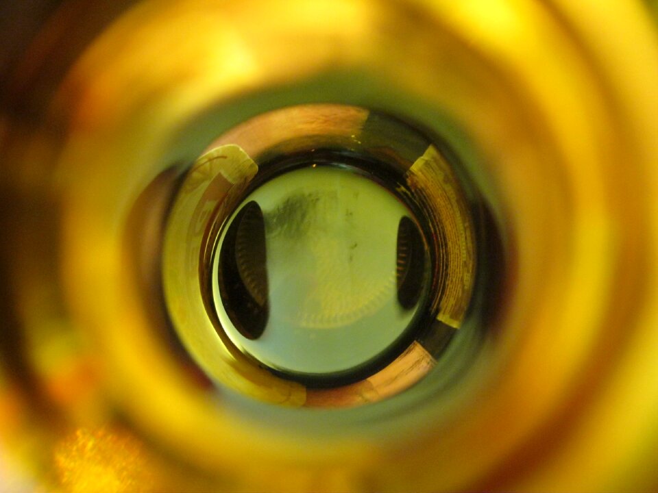 Bottle glass the interior of the