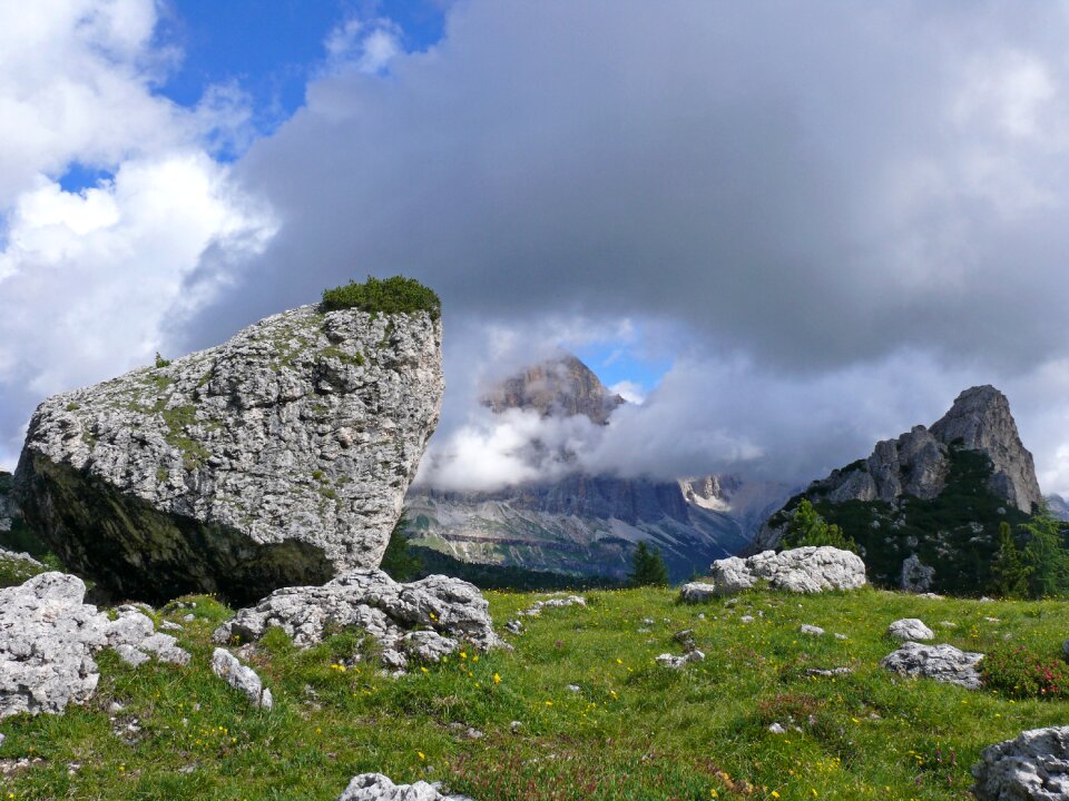 Mountains dolomites clouds