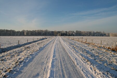 Steel blue sky winter landscape christmas picture
