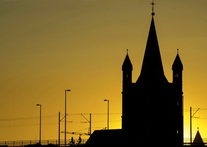 Churches sunset abendstimmung