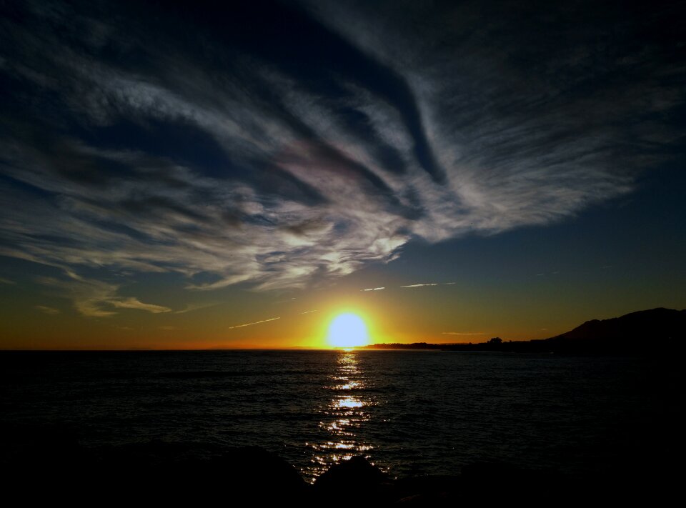 Mediterranean sea horizon sunset